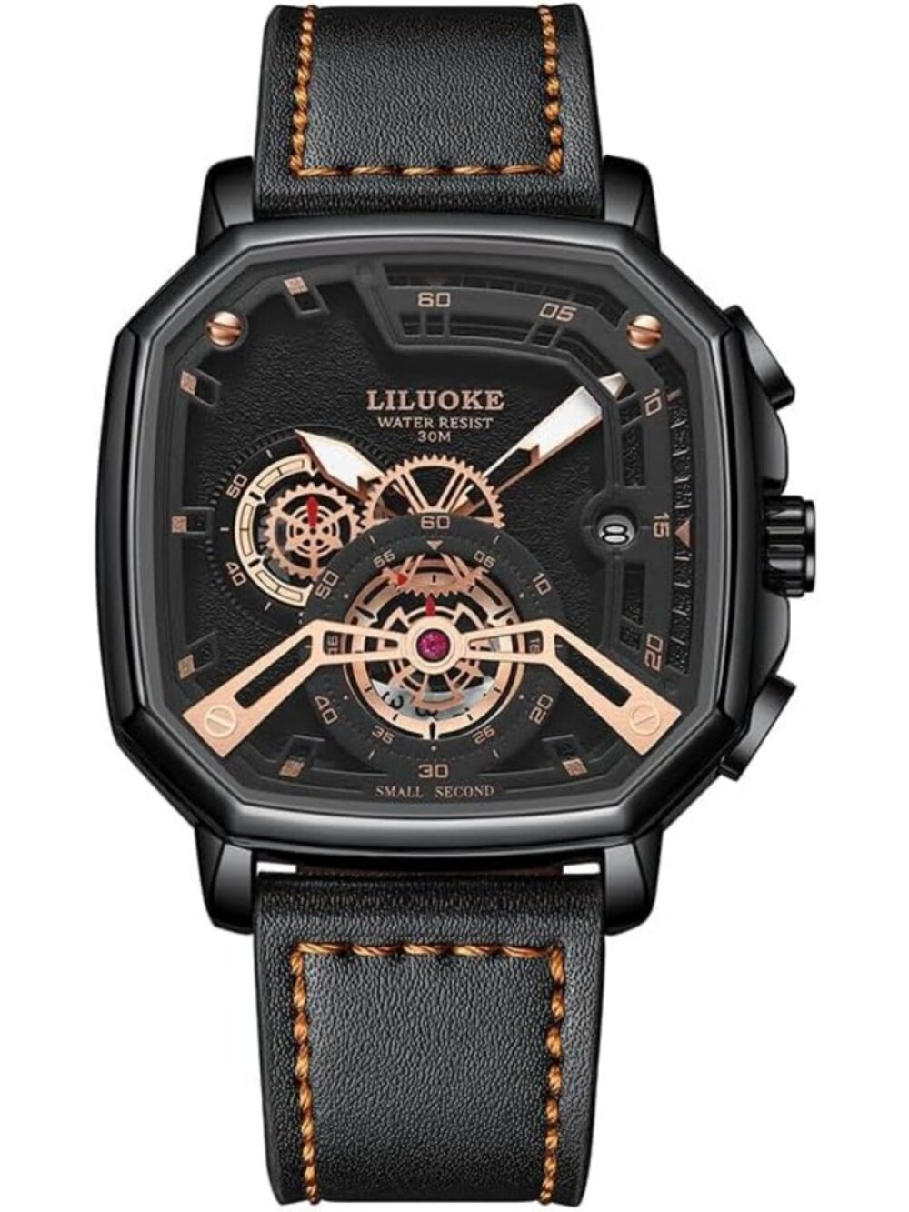 Stylish Big Face Luminous Quartz Wrist Watch for Men - 30ATM Casual Gift